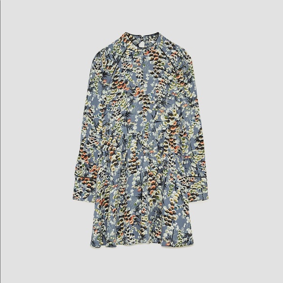 Zara Dresses & Skirts - Zara Floral High Neck Dress S